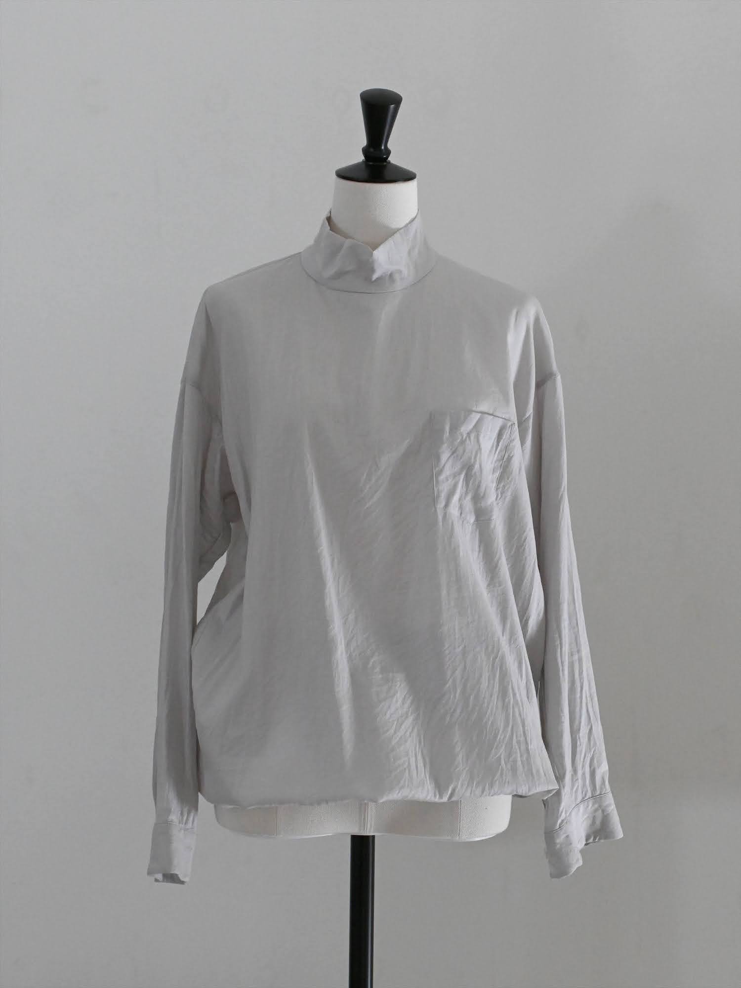80/1ビエラ スタンドカラーシャツ light gray / pand catalogue