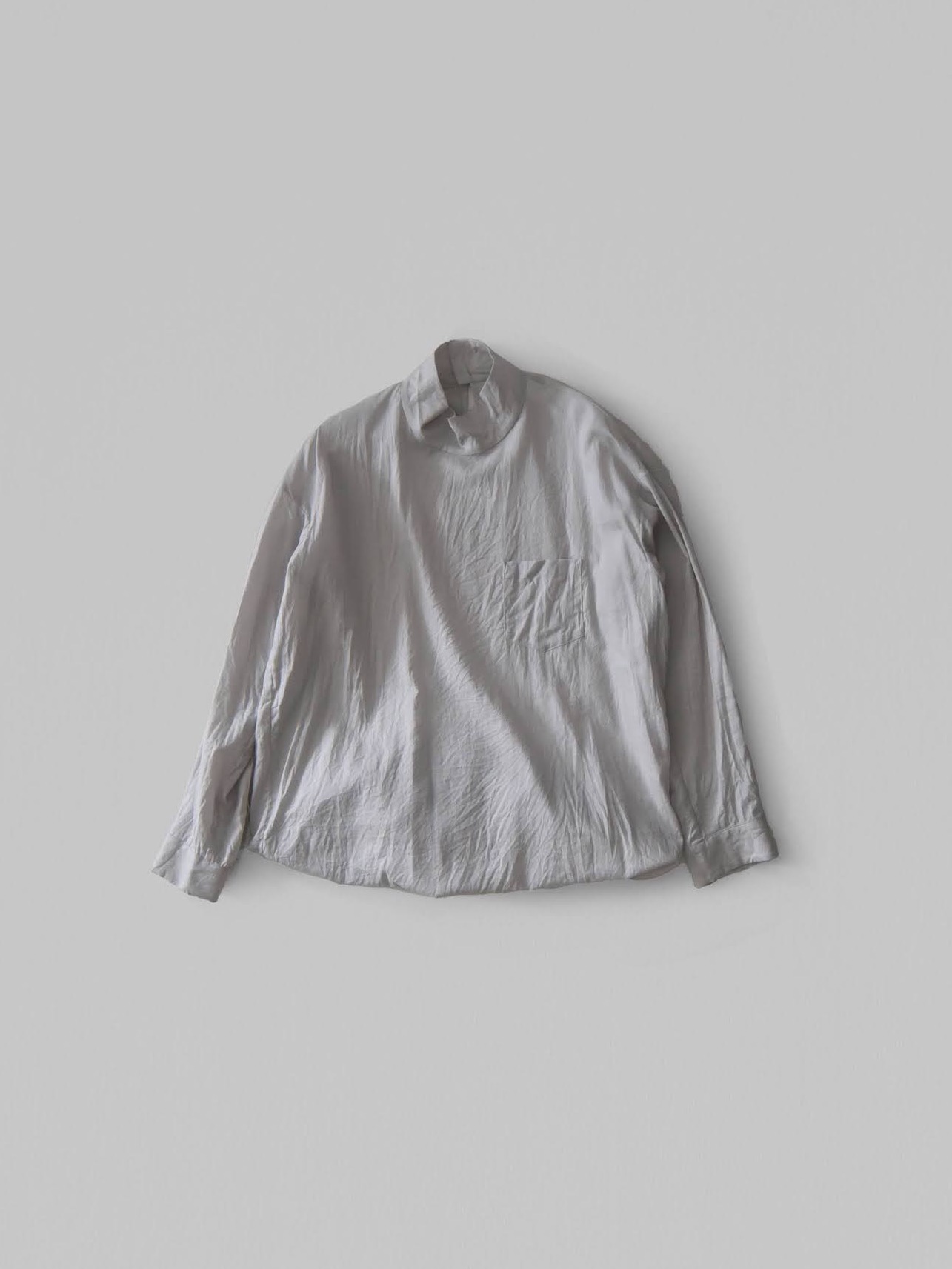 80/1ビエラ スタンドカラーシャツ light gray / pand catalogue